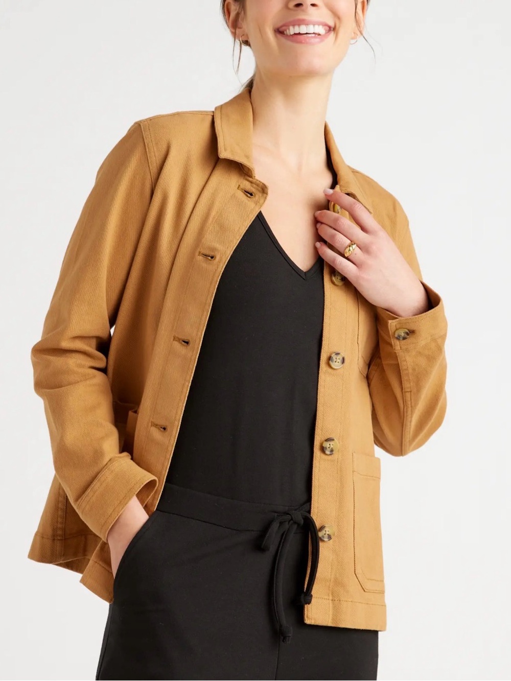 Quince Women's size L chore Tan Utility Jacket